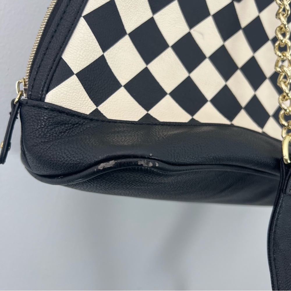Betsey Johnson Checkered Black and White Handbag - Picture 7 of 13